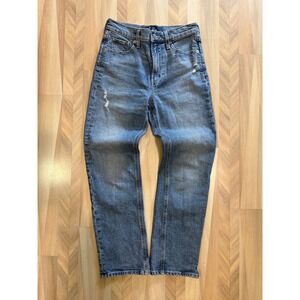 Gap Denim High Rise Straight Leg Distressed Jeans Medium Wash Size 4/27R